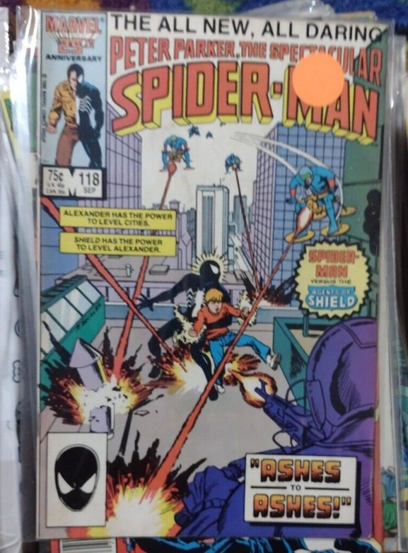 Spectacular Spider-Man #118 (Marvel Comics, 1986), raw, ungraded comic book — front cover