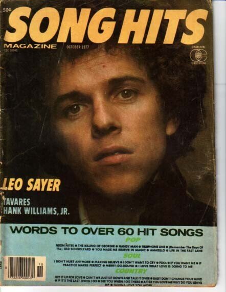 MAG: Song Hits Magazine October 1977- Leo Sayer- Hank Williams Jr (1977), raw, ungraded comic book — front cover