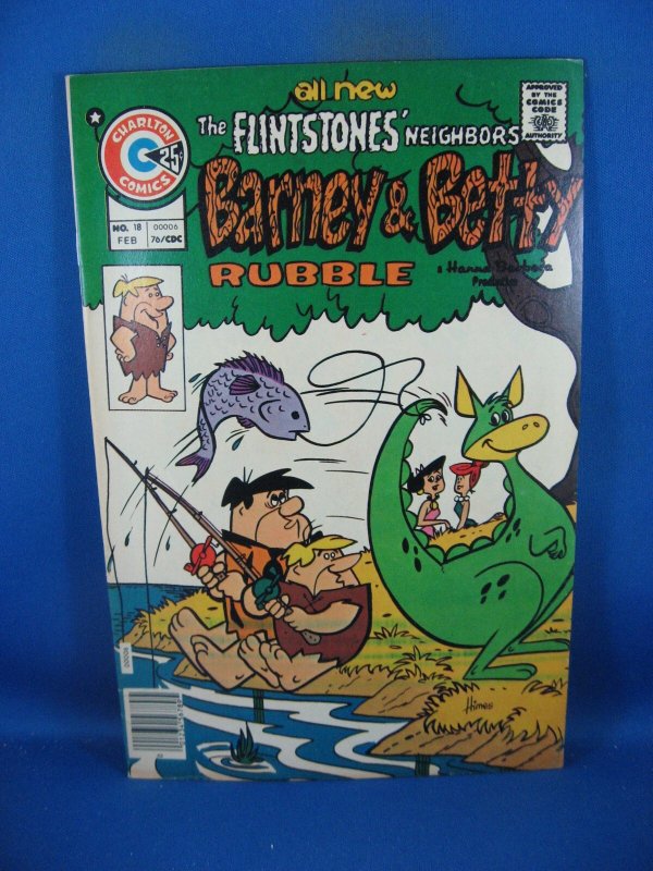 The Flintstones Neighbours Barney Betty Rubble #18 (Charlton Comics, 1976), raw comic book in VF condition — front cover