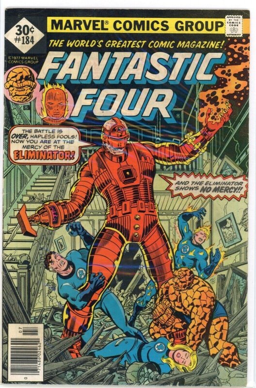 Fantastic Four #184 (Marvel Comics, 1977), raw comic book in FN 6.0 condition — front cover
