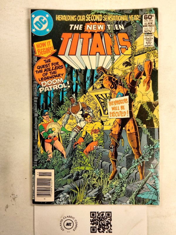 New Teen Titans #13 (DC Comics), raw comic book in VF condition — front cover