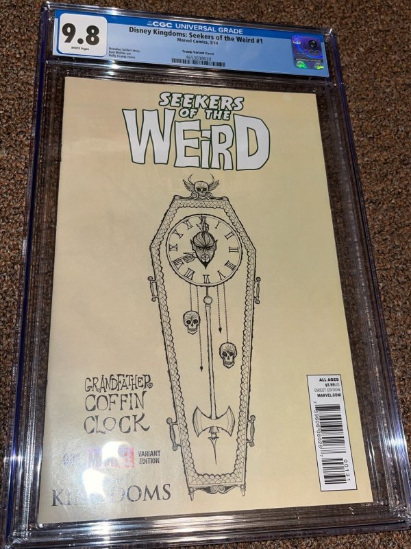 Disney Kingdoms Seekers of the Weird #1, CGC 9.8 graded comic book, Universal Blue label — front cover in its holder
