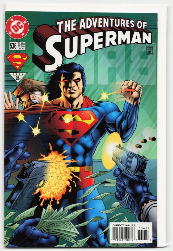 Adventures of Superman #536 (DC Comics, 1996), raw, ungraded comic book — front cover