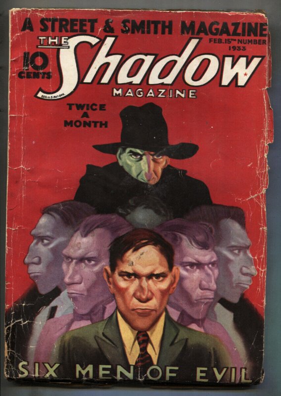 SHADOW--Feb #15 (1933), raw, ungraded comic book — front cover