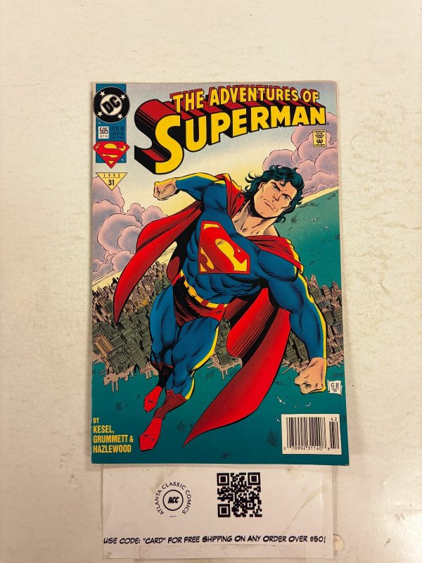 Adventures of Superman #505 (DC Comics, 1993), raw comic book in VF condition — front cover