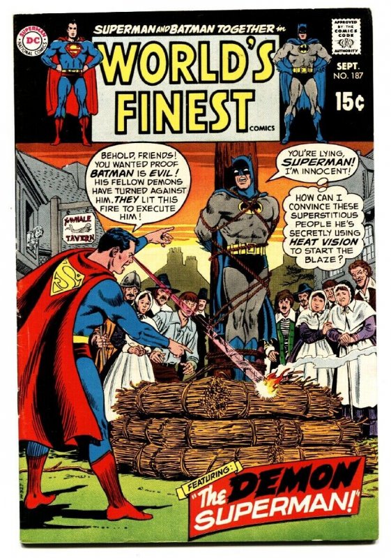 Worlds Finest #187 (DC Comics, 1969), raw, ungraded comic book — front cover