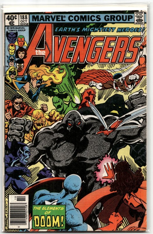 The Avengers #188 (Marvel Comics, 1979), raw, ungraded comic book — front cover