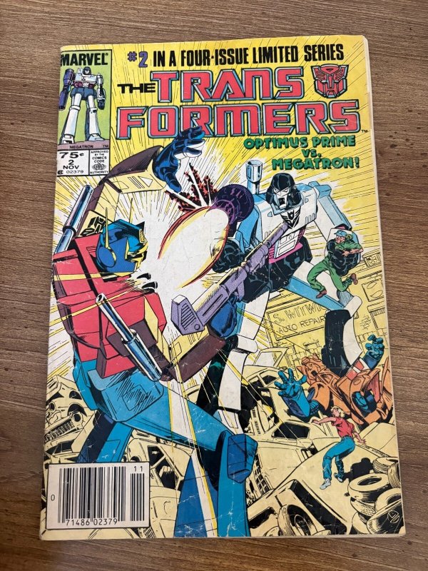 Transformers #2 (Marvel Comics), raw comic book in VG condition — front cover