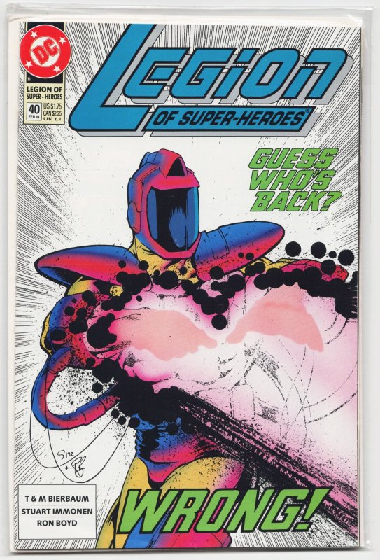 Legion of Super-Heroes #40 (DC Comics, 1993), raw, ungraded comic book — front cover