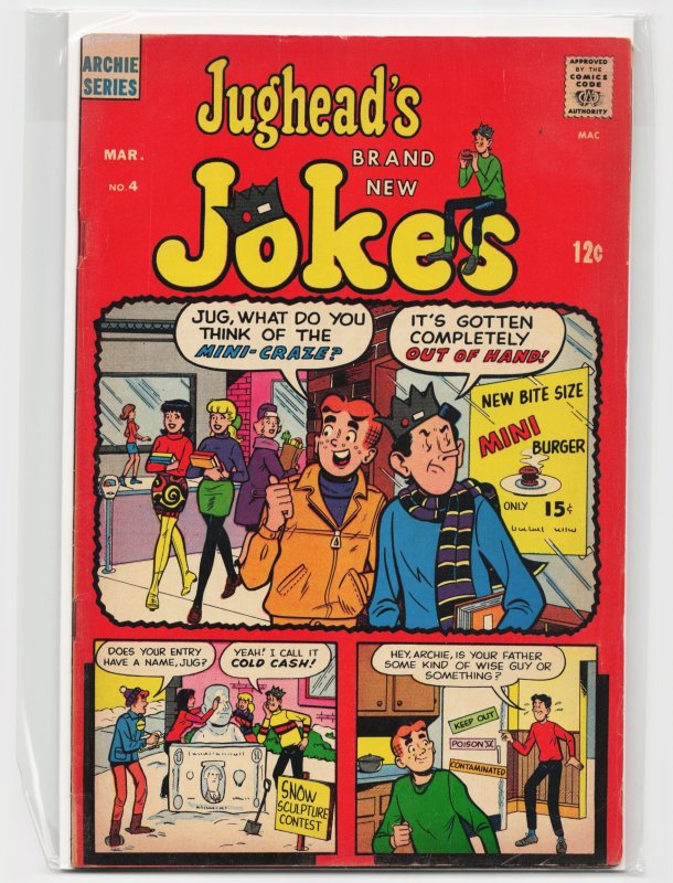 Jughead's Jokes #4 (Archie Comics, 1968), raw, ungraded comic book — front cover