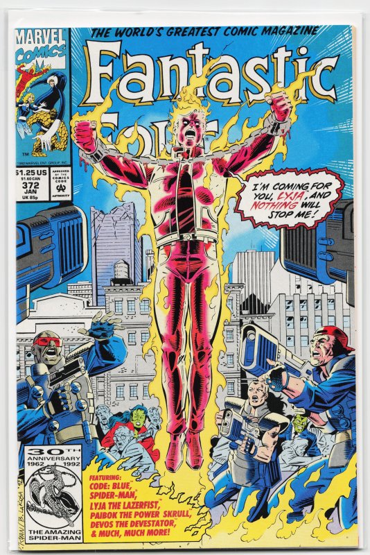 Fantastic Four #372 (Marvel Comics, 1993), raw, ungraded comic book — front cover