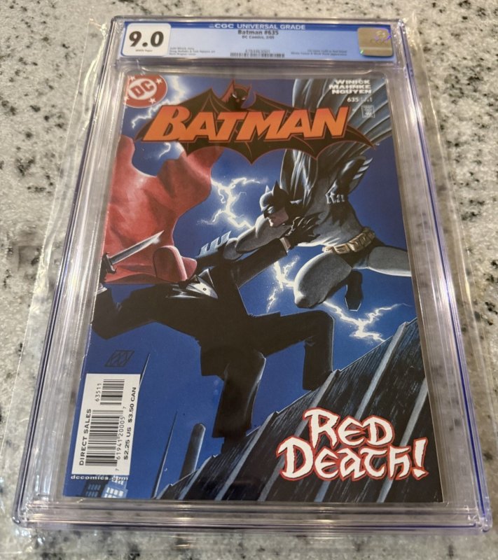 Batman #635 (DC Comics), CGC 9.0 graded comic book, Universal Blue label — front cover in its holder