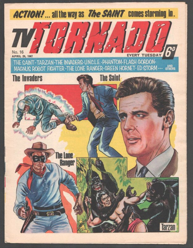TV Tornado #16 (1967), raw, ungraded comic book — front cover