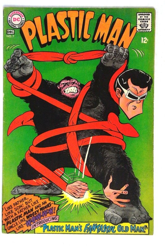 Plastic Man #7 (DC Comics, 1967), raw comic book in VG condition — front cover