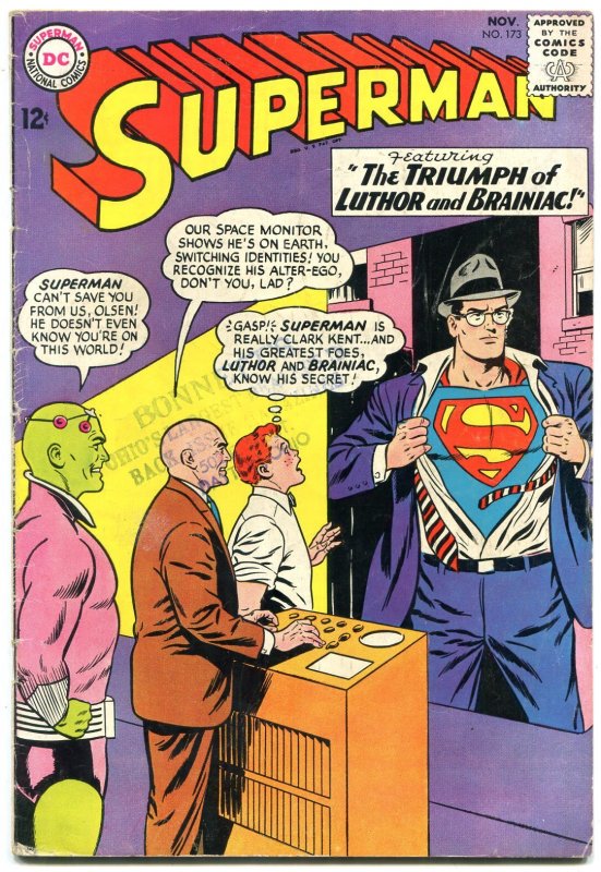 Superman #173 (DC Comics, 1964), raw comic book in VG condition — front cover