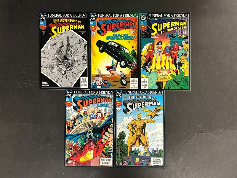 "Superman" Funeral for a Friend (1993) VF+ 9 Issue Set (1993), raw comic book in VF+ condition — front cover