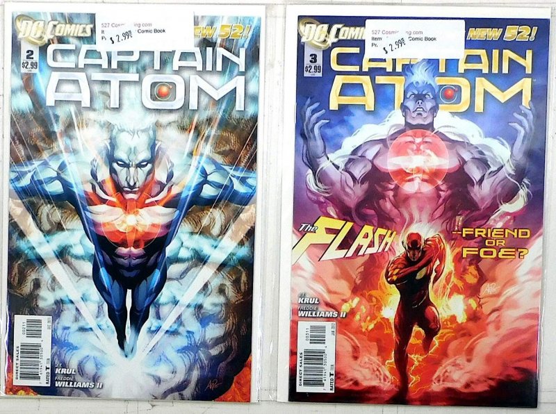 Captain Atom Lot of 2 #2, 3 (2012) DC Comics 1st Print Comic Books (DC Comics, 2012), raw, ungraded comic book — front cover