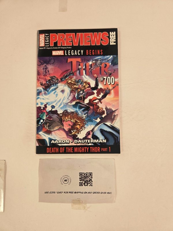 Previews October #1 (Marvel Comics, 2017), raw comic book in NM condition — front cover