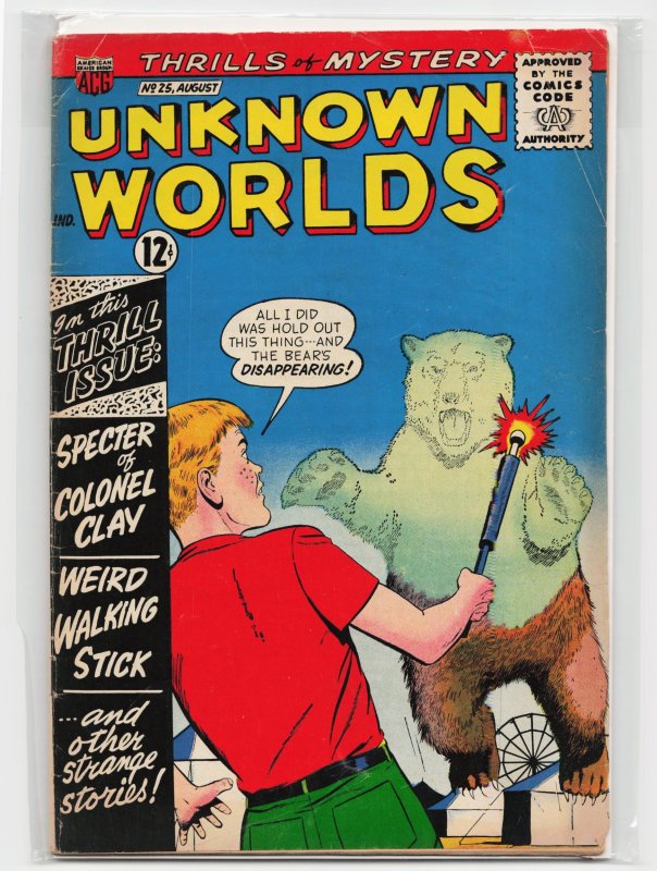Unknown Worlds #25 (American Comics Group, 1963), raw, ungraded comic book — front cover