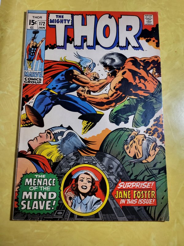 Thor #172 (Marvel Comics), raw, ungraded comic book — front cover