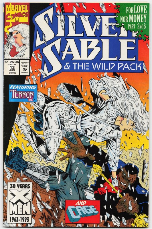 Silver Sable and the Wild Pack #13 (1993), raw, ungraded comic book — front cover