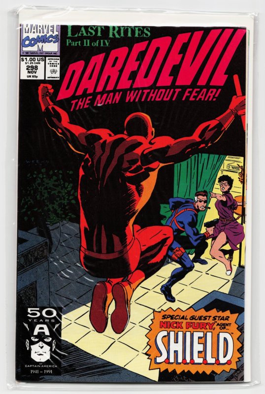 Daredevil #298 (Marvel Comics, 1991), raw, ungraded comic book — front cover