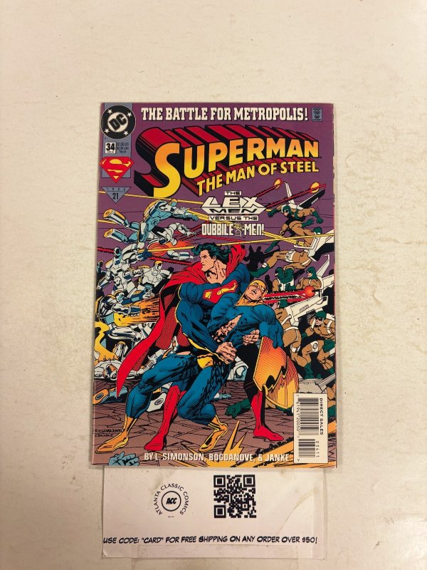Superman Man of Steel #34 (DC Comics), raw comic book in NM condition — front cover