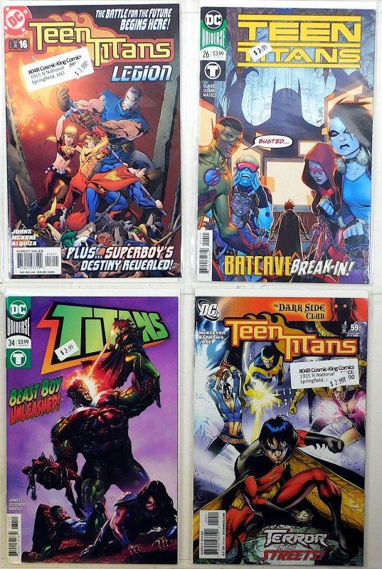 Titans Lot 4 #34, Teen 3rd 16, 59, 6th 26 2004 DC Teen Titans 1st Print Comics (DC Comics, 2004), raw, ungraded comic book — front cover