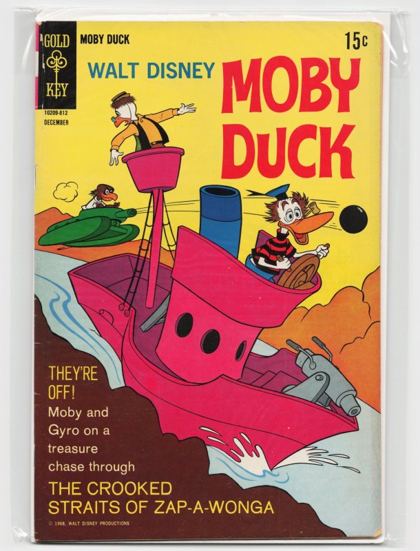 Walt Disney Moby Duck #4 (Gold Key, 1968), raw, ungraded comic book — front cover