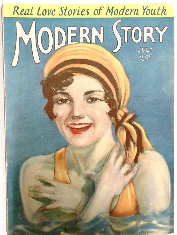 Modern Story Pulp - July 1927 - Swimsuit Girl Cover by PJ Nardell - Spicy, raw, ungraded comic book — front cover