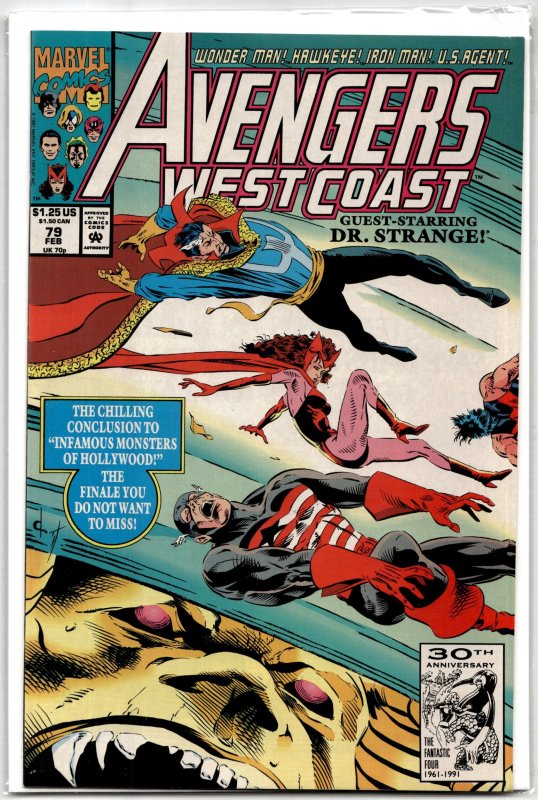 Avengers West Coast #79 (Marvel Comics, 1992), raw, ungraded comic book — front cover