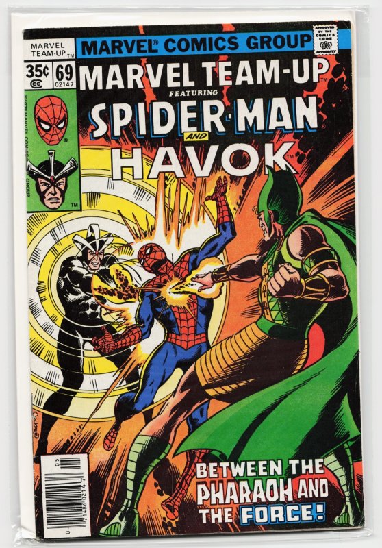 Marvel Team-Up #69 (Marvel Comics, 1978), raw, ungraded comic book — front cover