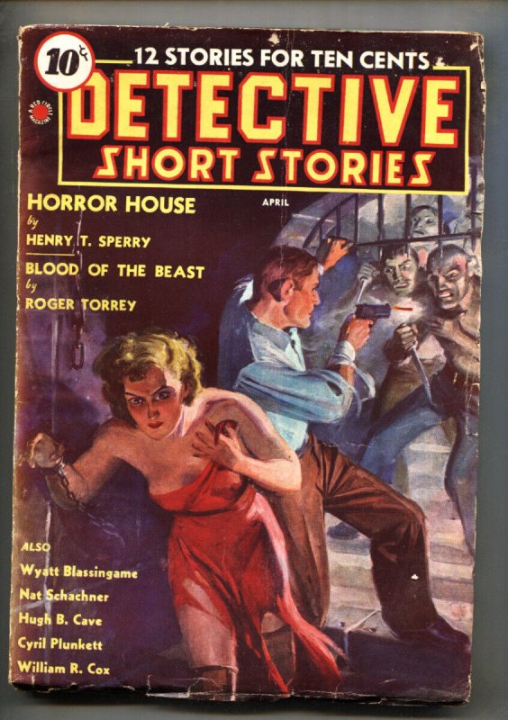 Detective Short Stories 4/1938 Spicy Weird Menace Stockings Cover-Pulp Magazine, raw, ungraded comic book — front cover