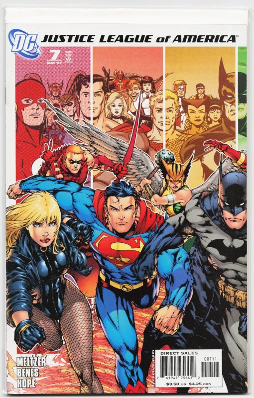 Justice League of America #7 (DC Comics, 2007), raw, ungraded comic book — front cover