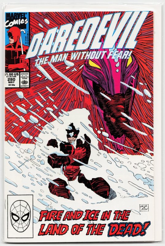 Daredevil #280 (Marvel Comics, 1990), raw, ungraded comic book — front cover