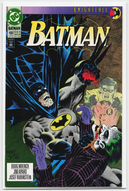 Batman #496 (DC Comics, 1993), raw, ungraded comic book — front cover