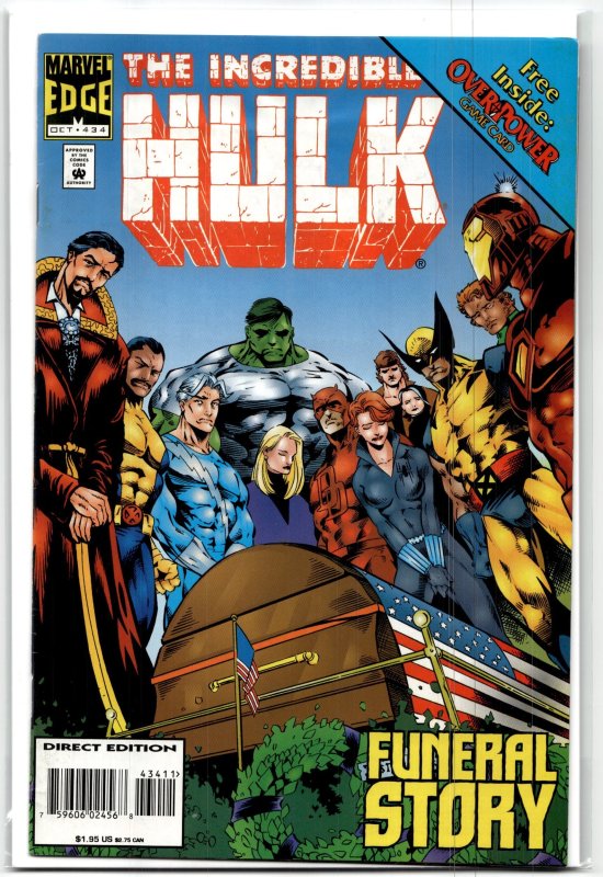 The Incredible Hulk #434 (Marvel Comics, 1995), raw, ungraded comic book — front cover