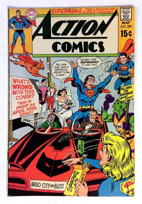 Action Comics #388 (DC Comics, 1970), raw comic book in VG/FN condition — front cover