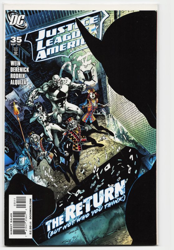 Justice League of America #35 (DC Comics, 2009), raw, ungraded comic book — front cover