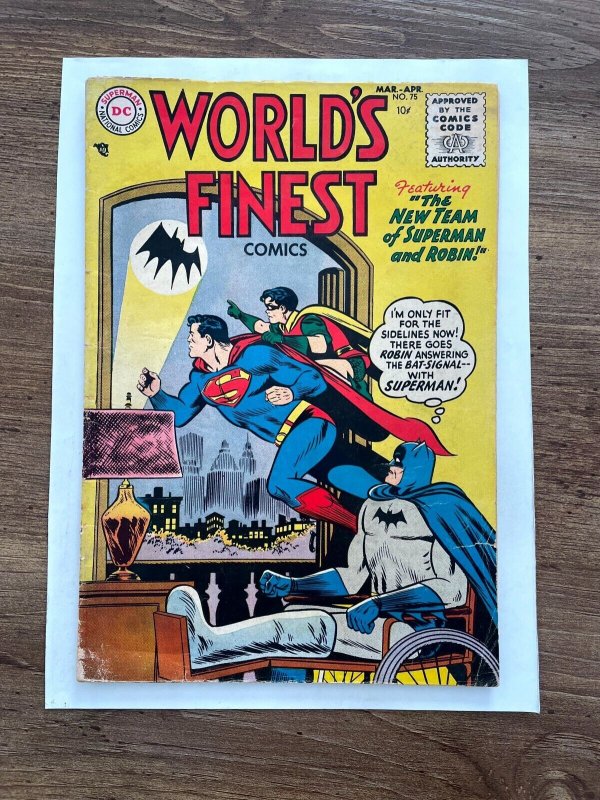 World's Finest Comics #75 (DC Comics), raw comic book in VG condition — front cover