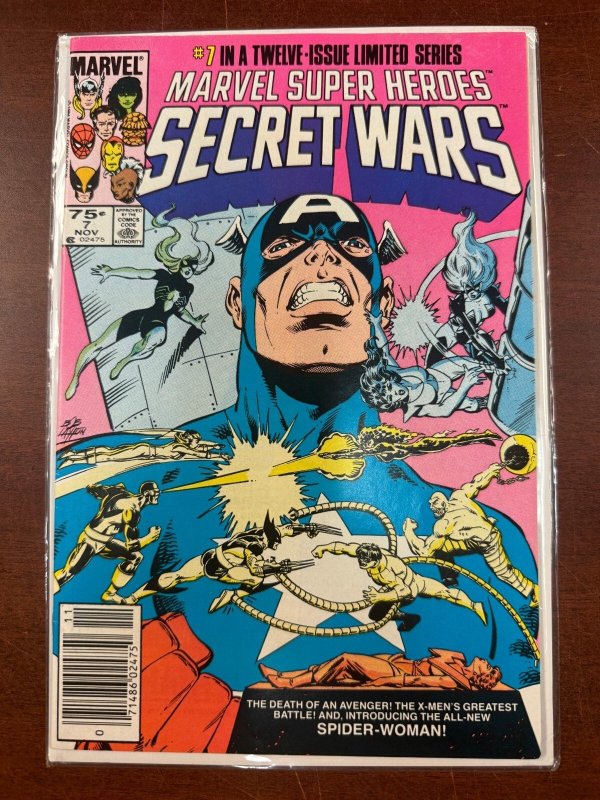 Marvel Super Heroes Secret Wars #7 (Marvel Comics, 1984), raw comic book in VF/NM condition — front cover