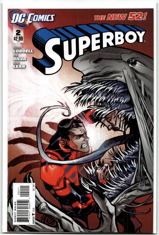 Superboy #2 (DC Comics, 2011), raw, ungraded comic book — front cover