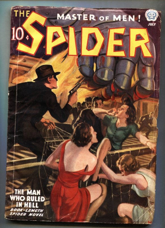 Spider 7/1937-Popular Pubs-John HOWITT-weird Menace-HERO PULP-vg, raw, ungraded comic book — front cover