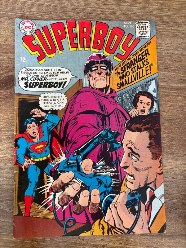Superboy #150 (DC Comics, 1968), raw comic book in FN condition — front cover