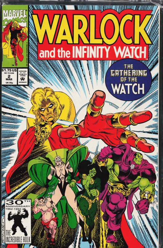 Warlock and the Infinity Watch #2 (1992), raw, ungraded comic book — front cover