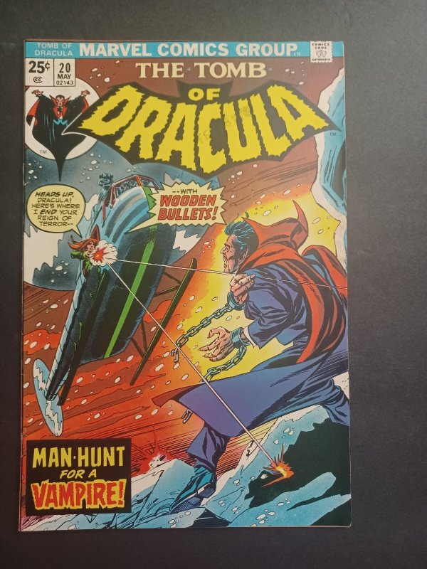 Tomb of Dracula #20 (Marvel Comics, 1974), raw comic book in VF/NM condition — front cover