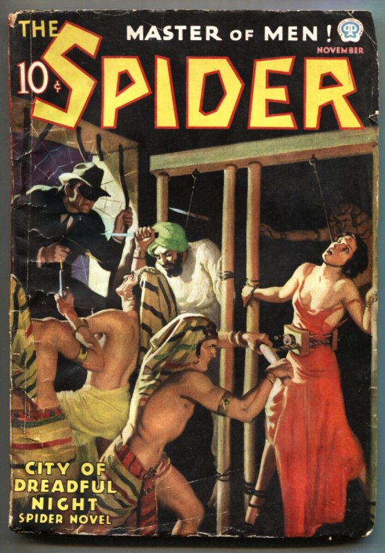 The Spider Pulp 11/1936 City of Dreadful Night - Doc Turner VG, raw comic book in VG condition — front cover