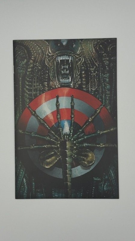 Alien vs Captain America #1 (Marvel Comics, 2025), raw, ungraded comic book — front cover