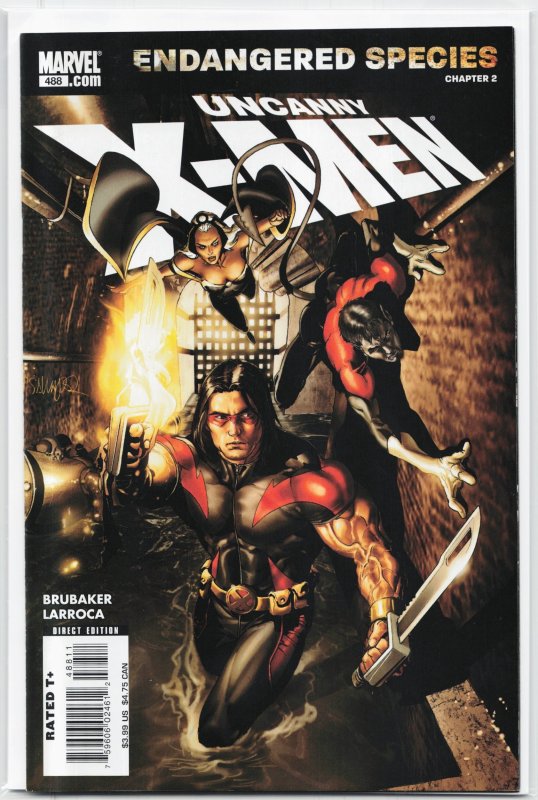 The Uncanny X-Men #488 (Marvel Comics, 2007), raw, ungraded comic book — front cover