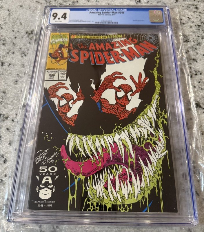Amazing Spider-Man #346 (Marvel Comics, 1991), CGC 9.4 graded comic book, Universal Blue label — front cover in its holder